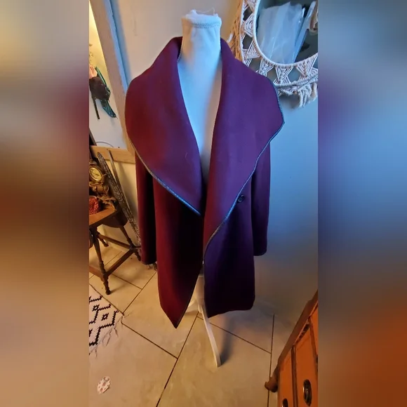 DKNY Women's Deep Burgundy Trench Coat - Picture 6 of 10